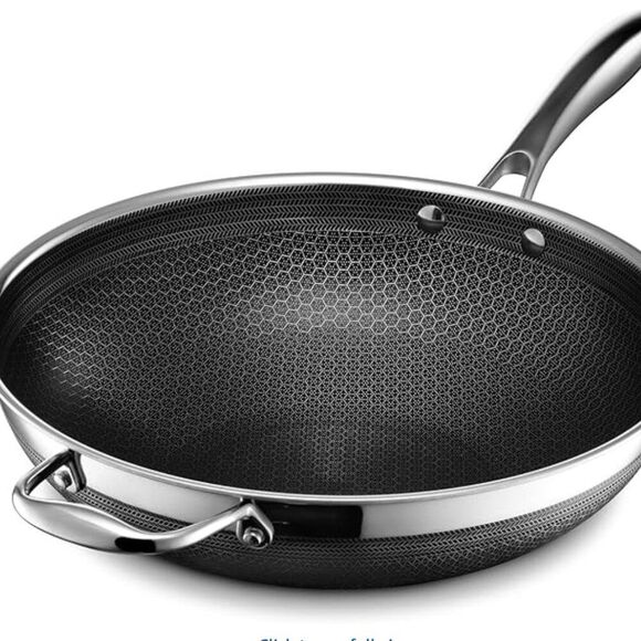 HexClad Hybrid Nonstick 12-Inch Wok Stay-Cool Handle